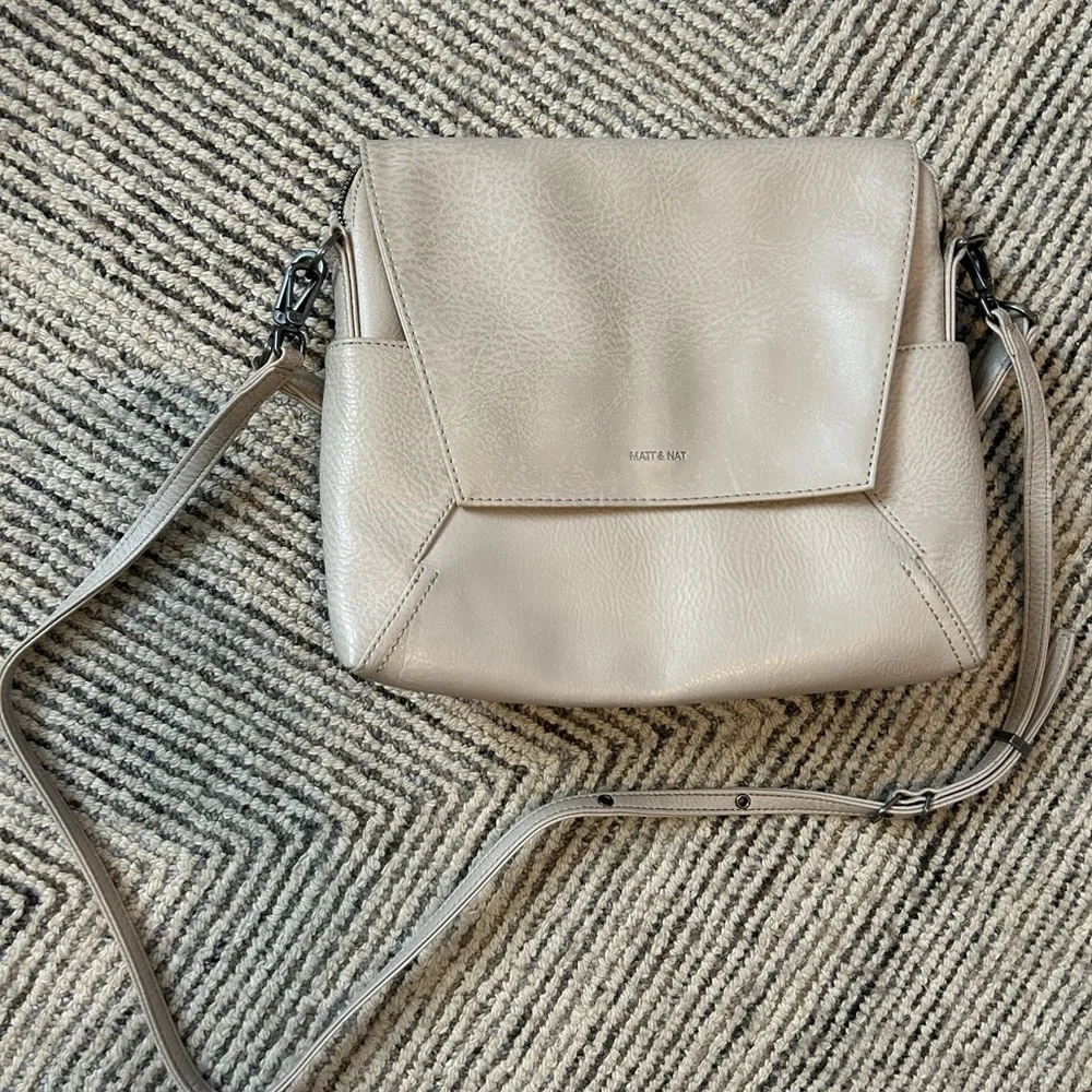 Matt & Nat Beige Crossbody Bag Vegan Leather Purse